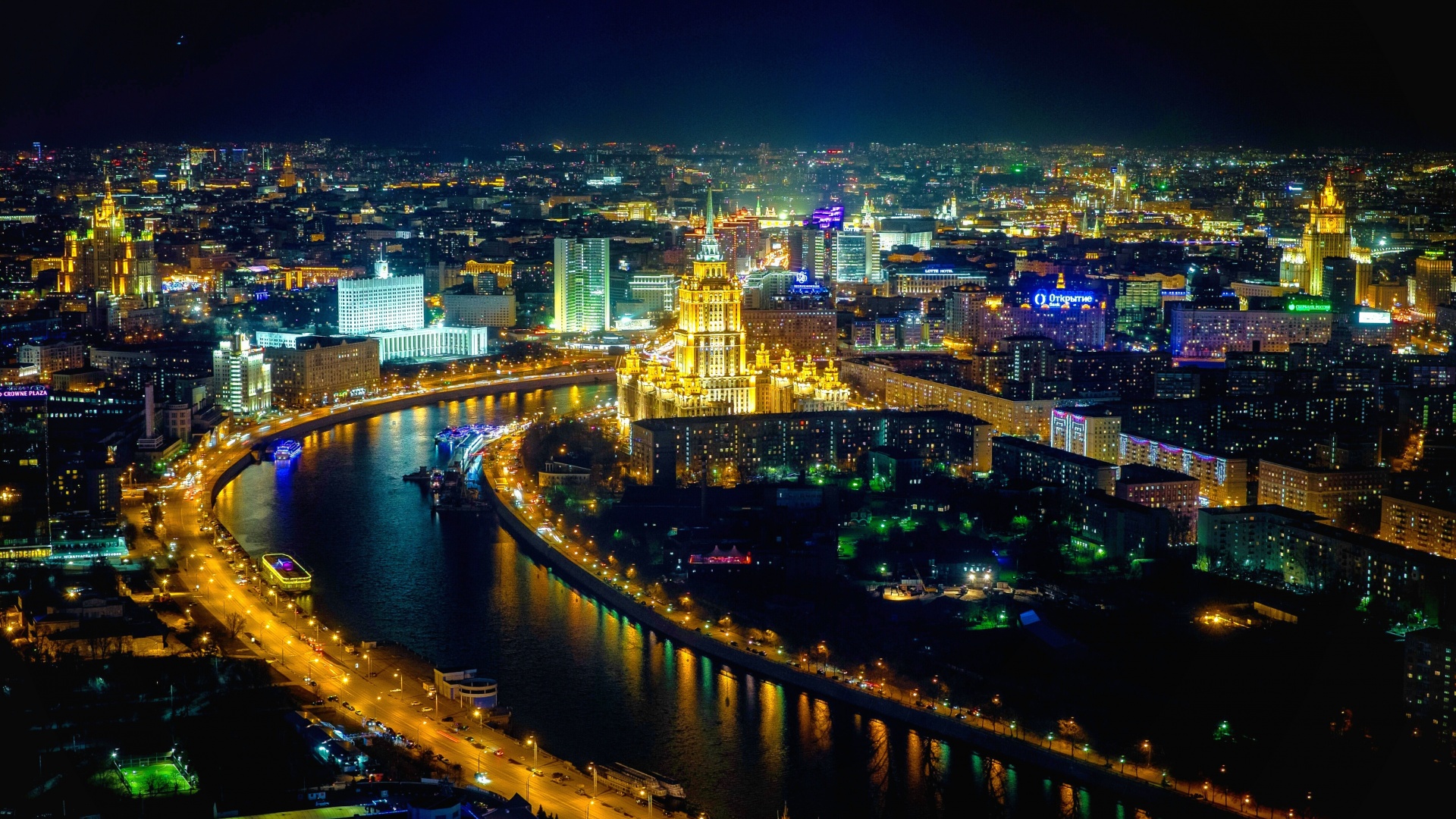 ['莫斯科夜景 高清壁纸 桌面背景 4K下载']