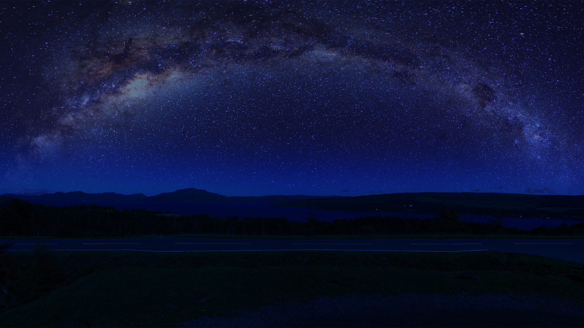 ['苏格兰 天空岛 高地 夜晚 星空 银河 星星 壁纸']