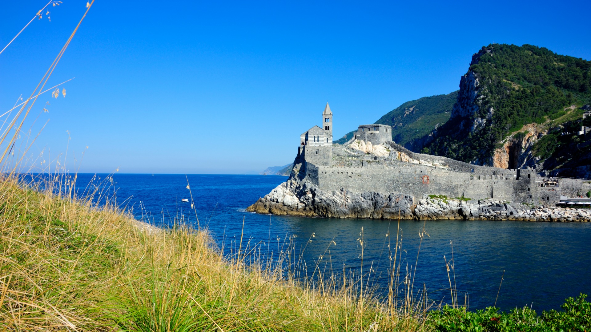 ['高清自然风光壁纸 山水风景 天空大海岩石绿草']