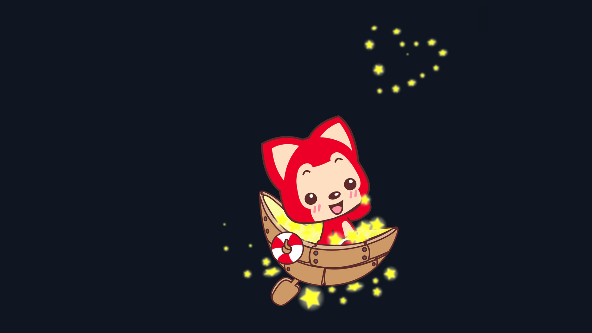 ['月亮船 阿狸壁纸 彼岸桌面 觅元素']