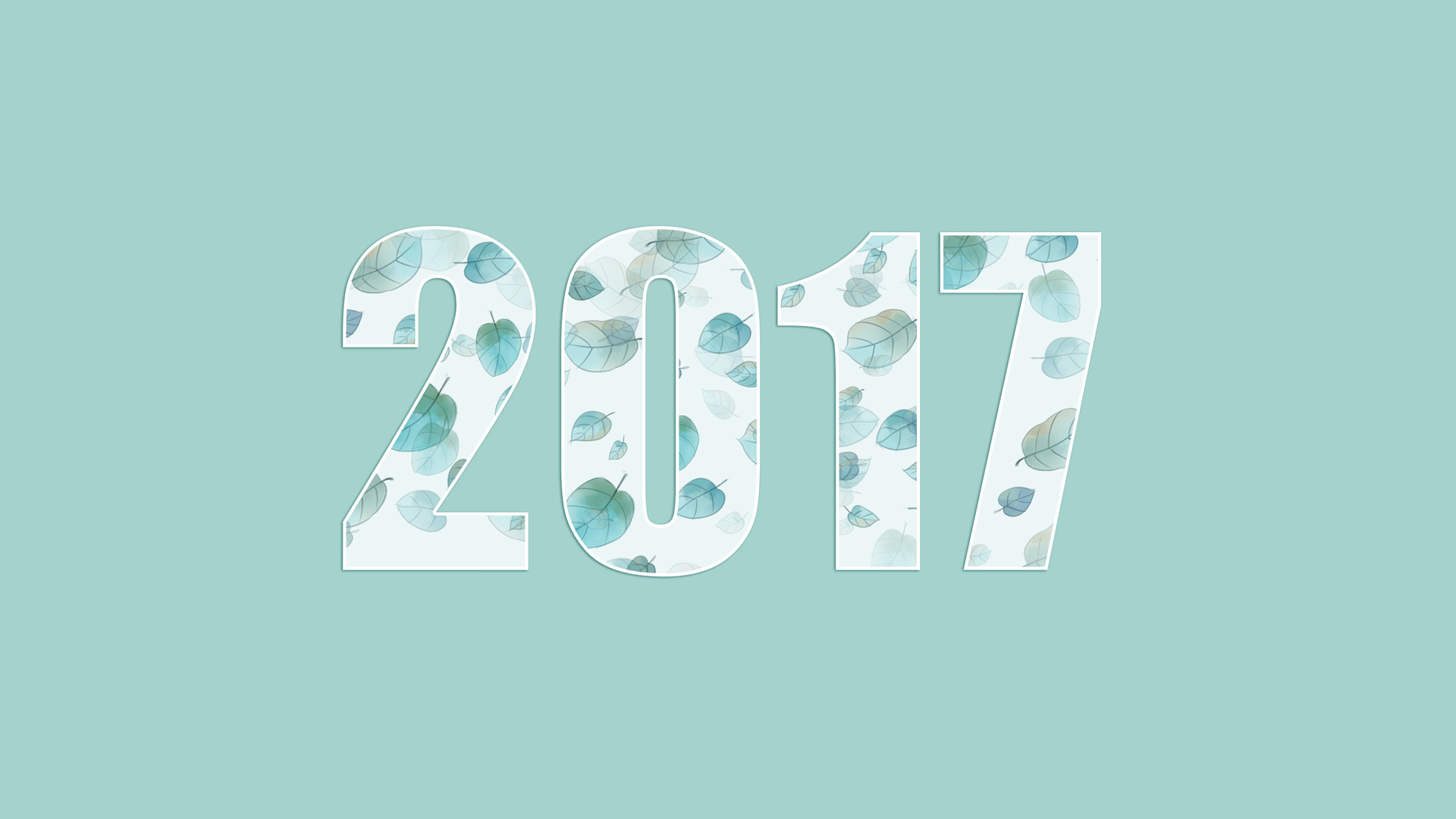 ['创意数字树叶壁纸 2017 桌面高清矢量素材']