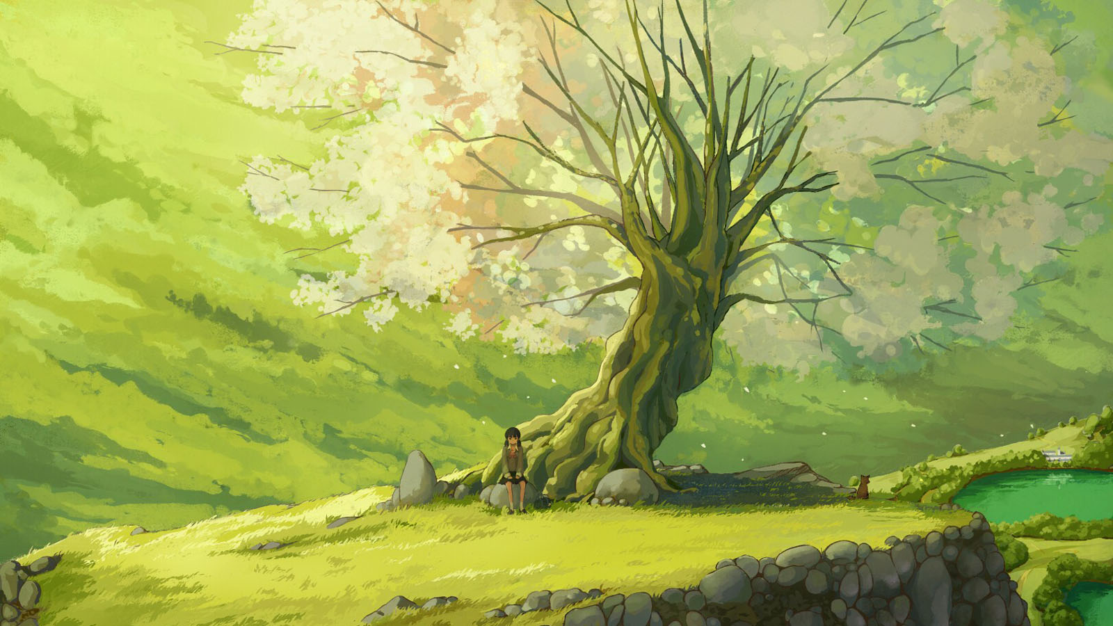 ['绿色 卡通 动漫 风景 墙纸 插画 清新 手绘 草地 电脑手机桌面', '动漫 风景 插画 壁纸 清新 手绘 绿色 草地 卡通 电脑手机桌面']
