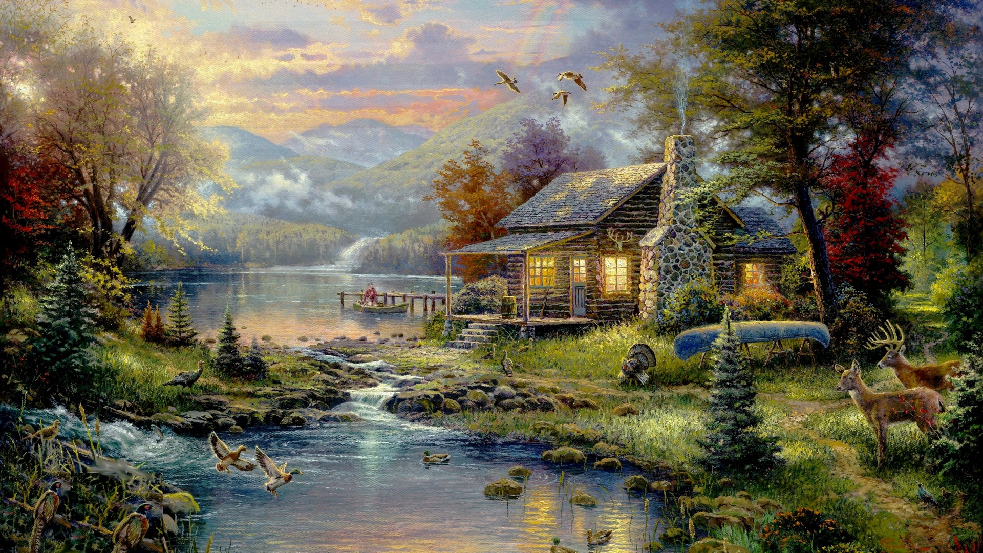 ['托马斯·金凯德 油画风景 绘光大师 天堂主题 壁纸合集']