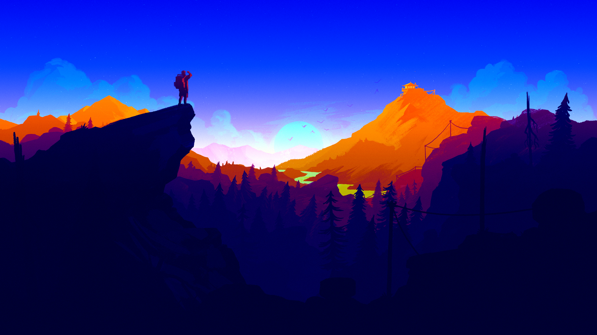 ['登山 山景 美丽风景 2K高清壁纸']