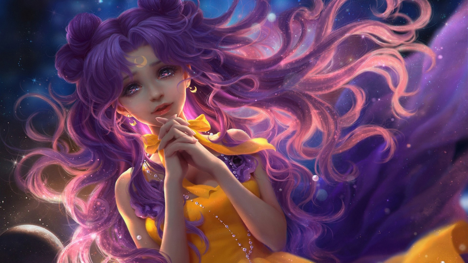 ['美少女战士 露娜 壁纸 高清 动漫角色 桌面背景']