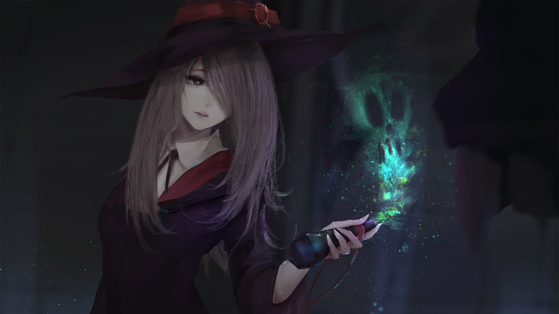 ['魔法少女 女巫帽子 魔法道具 万圣节卡通壁纸']