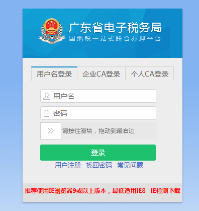 广东省电子税务局网页截图