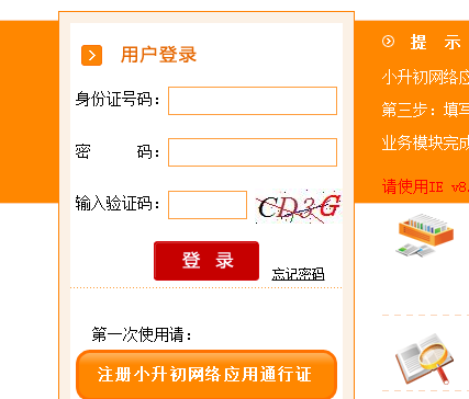 成都小升初网络应用服务平台网网页截图