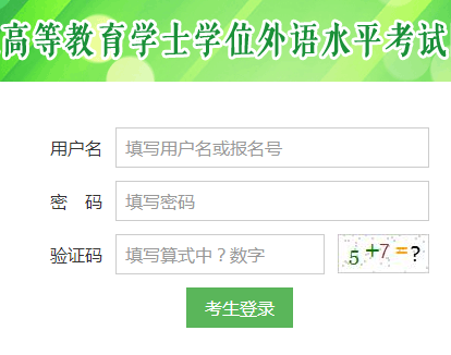 湖南省成人高等教育学士学位外语水平考试网上报名系统网页截图