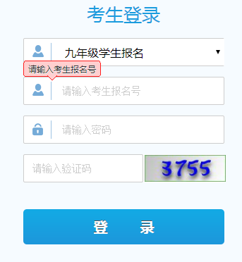 延安市中考中招系统网页截图