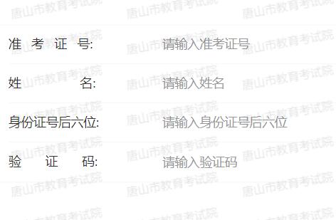 唐山市教育考试院网站网页截图