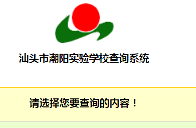 汕头市潮阳实验学校查询系统网页截图